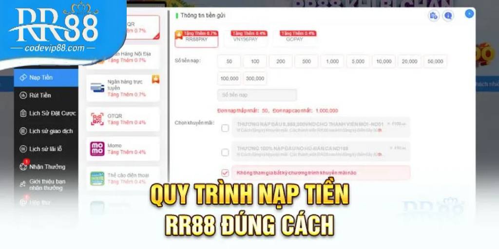Nạp tiền RR88 đúng cách Hướng dẫn nạp tiền RR88 đúng cách, an toàn và nhanh chóng